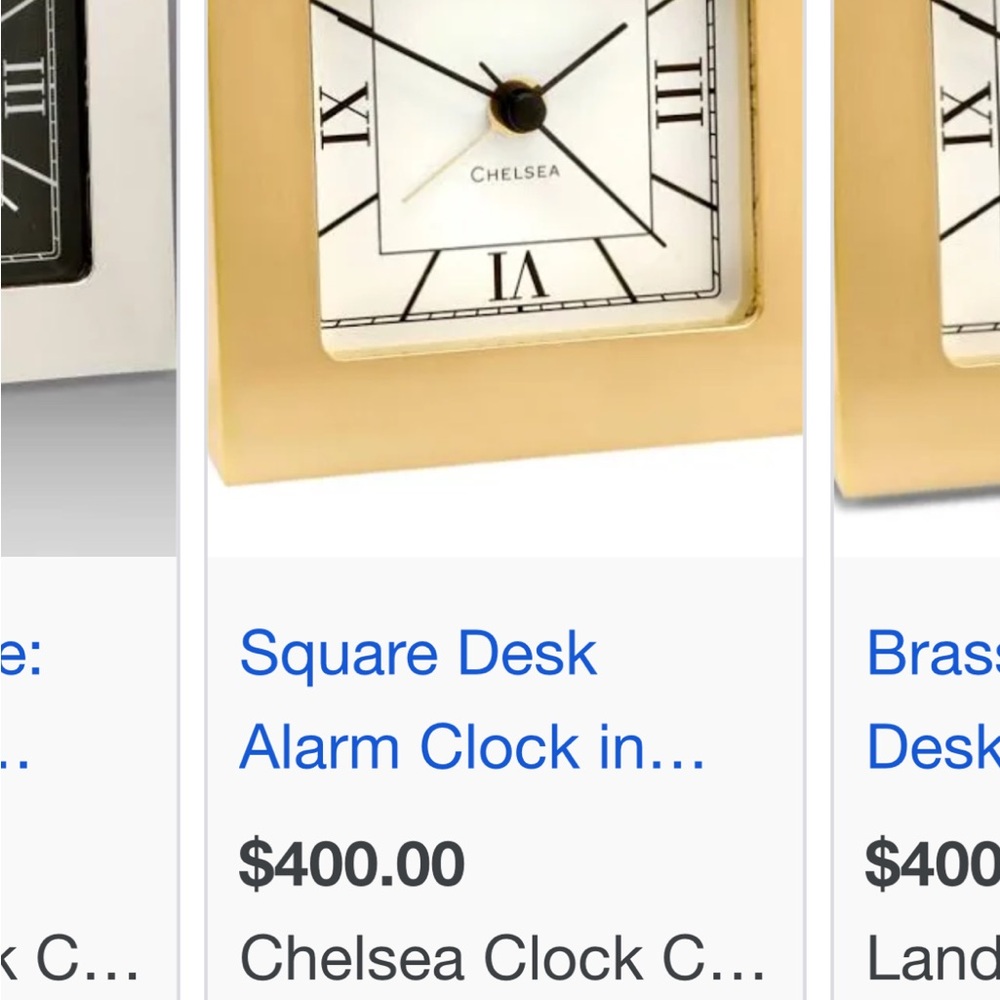 Gold Square Desk Clock